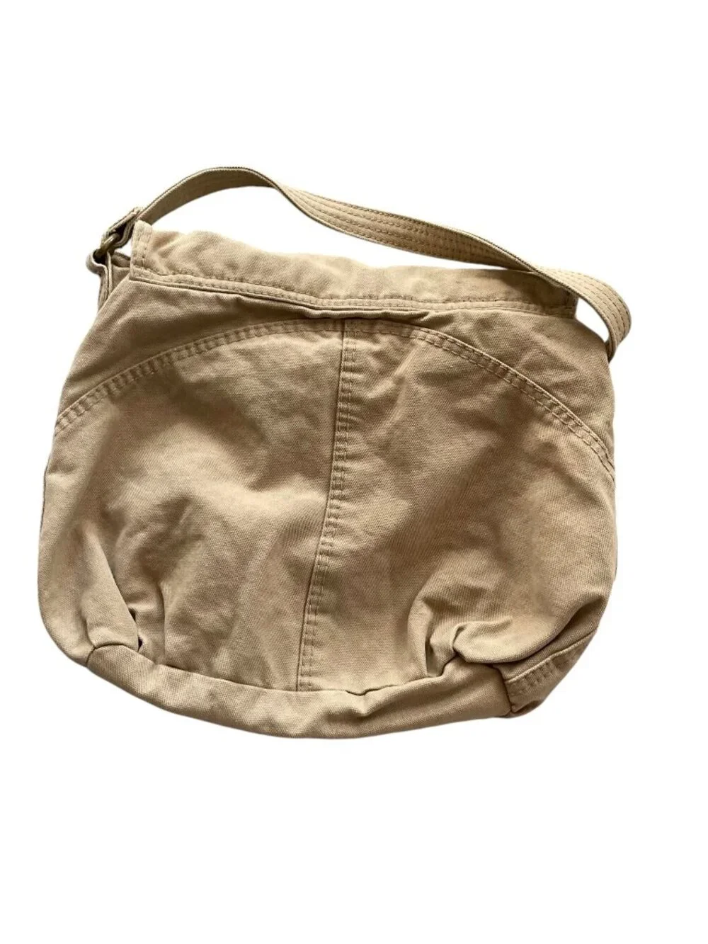 Vintage Y2K Old Navy Canvas Hobo Shoulder Bag Purse Tan Slouchy